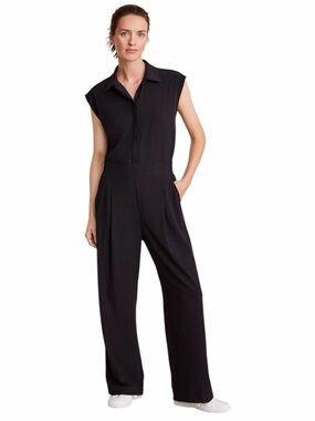 Lou & Grey Wanderweave Utility Jumpsuit in Black Size Large (12-14)